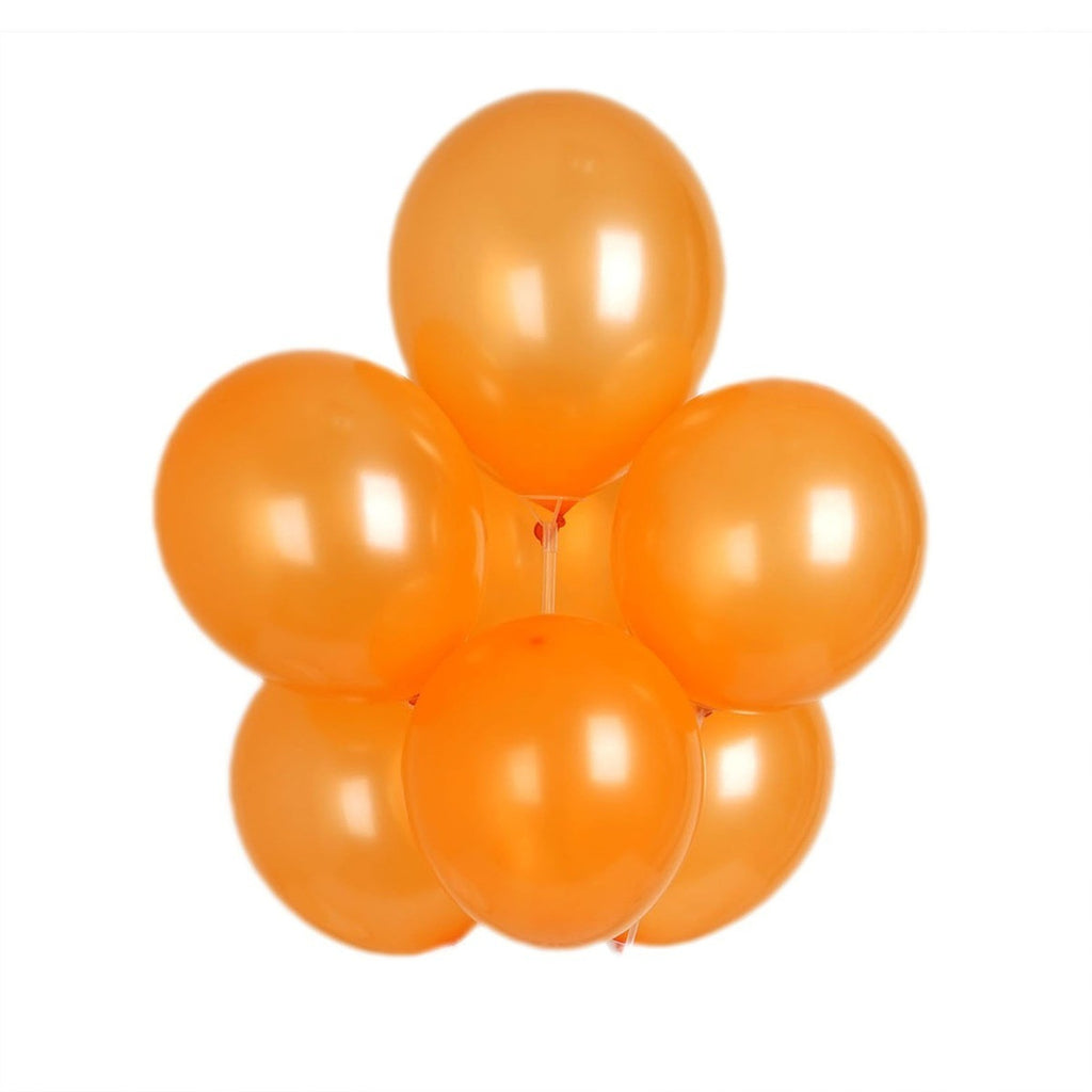 10" Helium-Quality Latex Plain Balloons - Orange