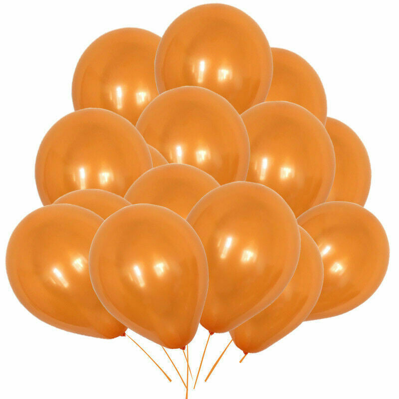 10" Helium-Quality Latex Plain Balloons - Orange
