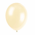 10" Helium-Quality Latex Plain Balloons - Ivory