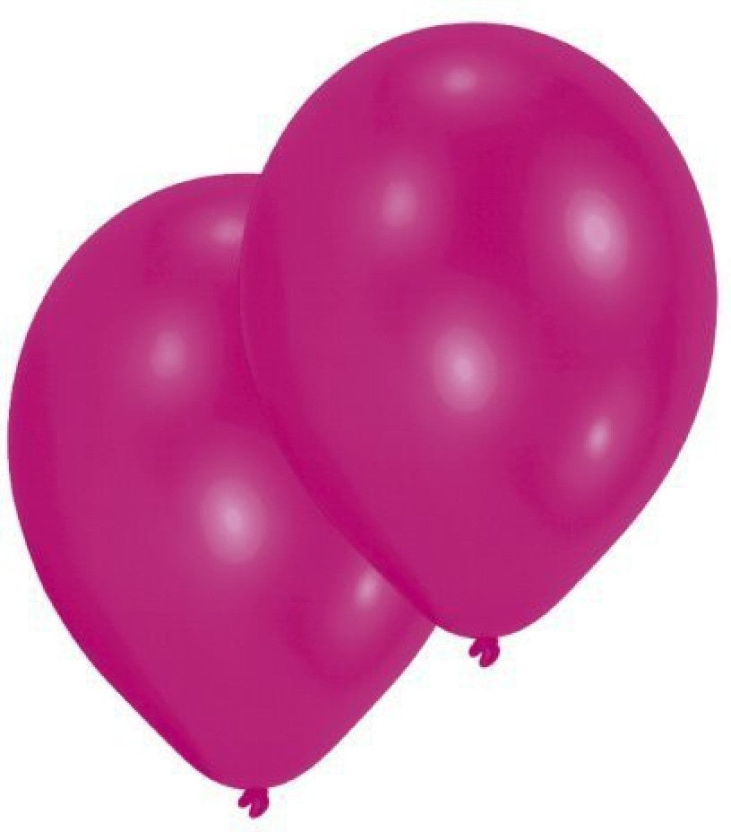 10" Helium-Quality Latex Plain Balloons - Hot Pink
