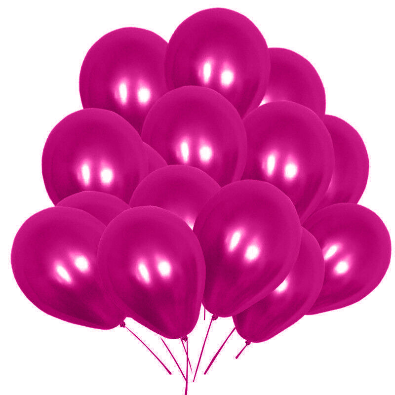 10" Helium-Quality Latex Plain Balloons - Hot Pink