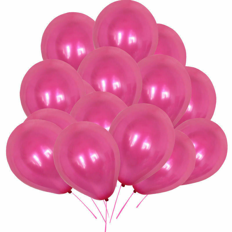 10" Helium-Quality Latex Plain Balloons - Rose Pink