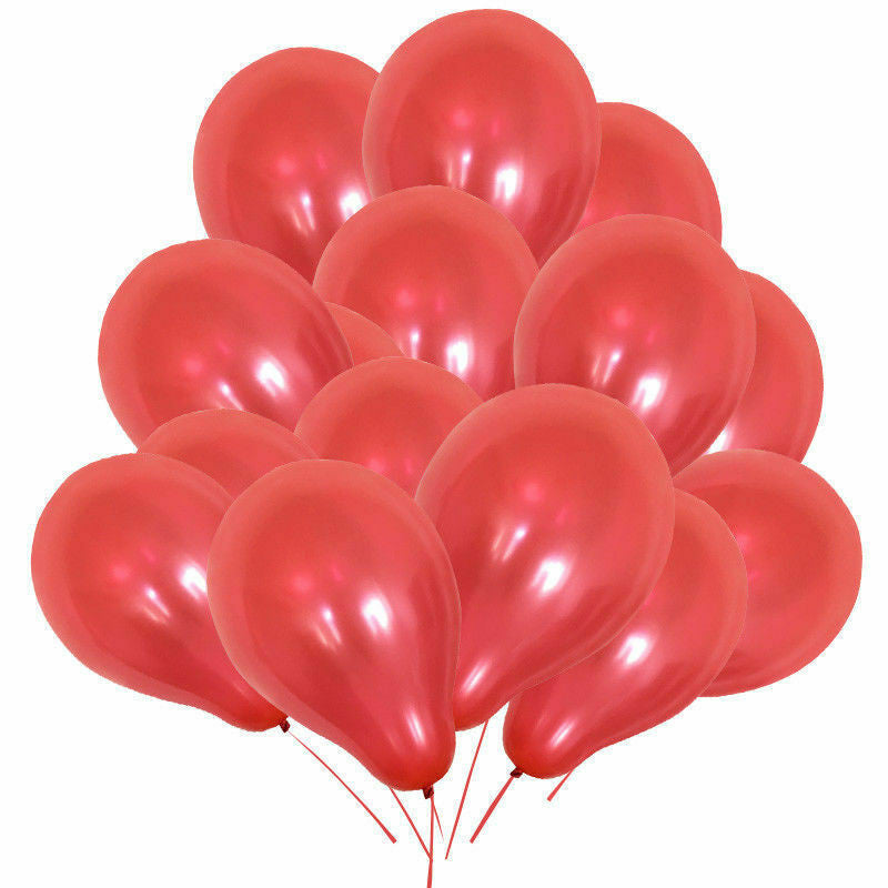 10" Helium-Quality Latex Plain Balloons - Red
