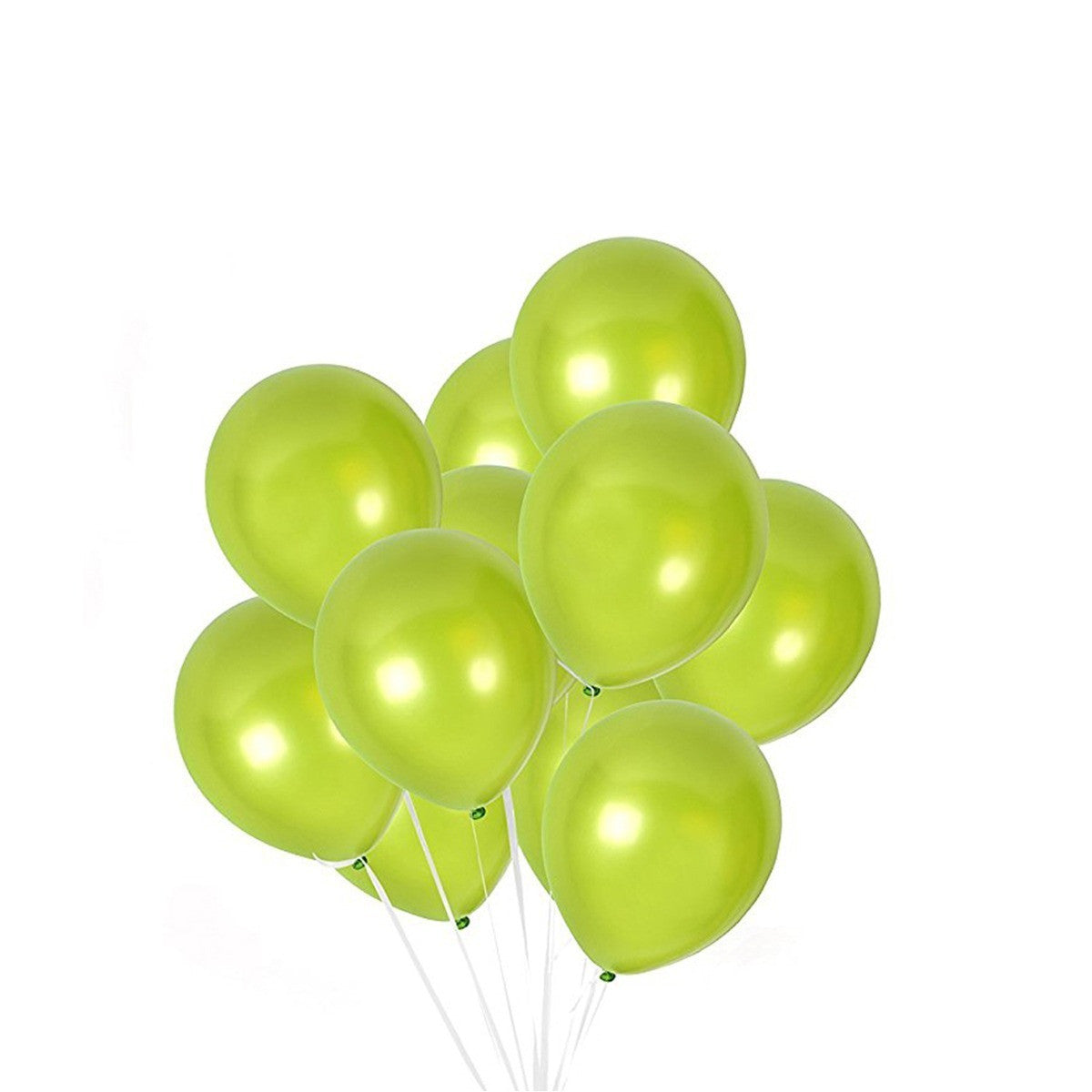 10" Helium-Quality Latex Plain Balloons - Apple Green