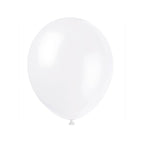 10" Helium-Quality Latex Plain Balloons - White