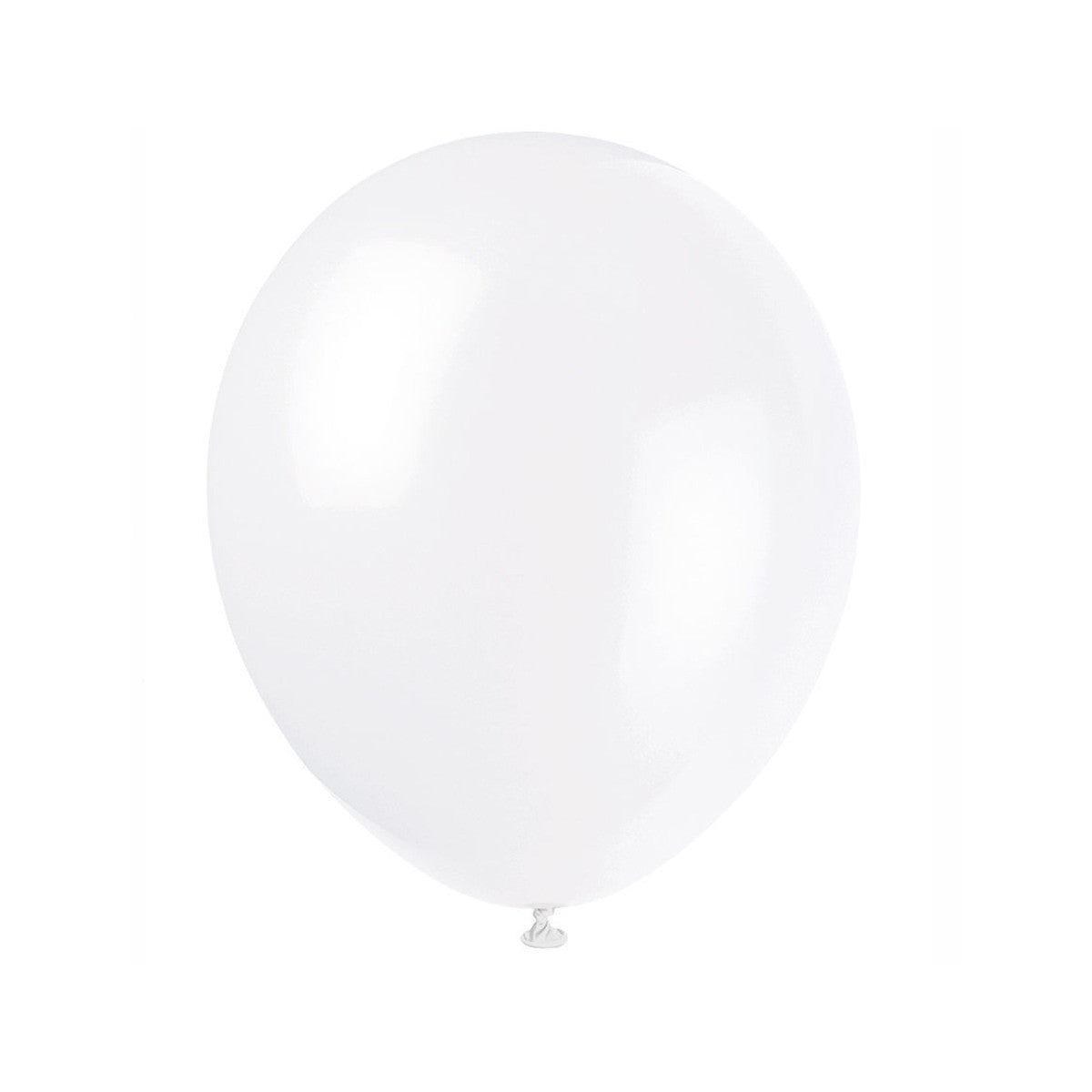 10" Helium-Quality Latex Plain Balloons - White