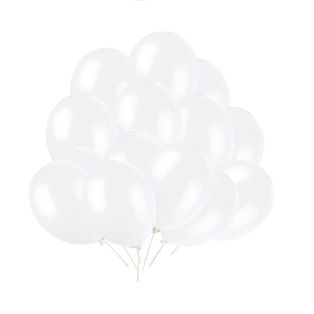 10" Helium-Quality Latex Plain Balloons - White