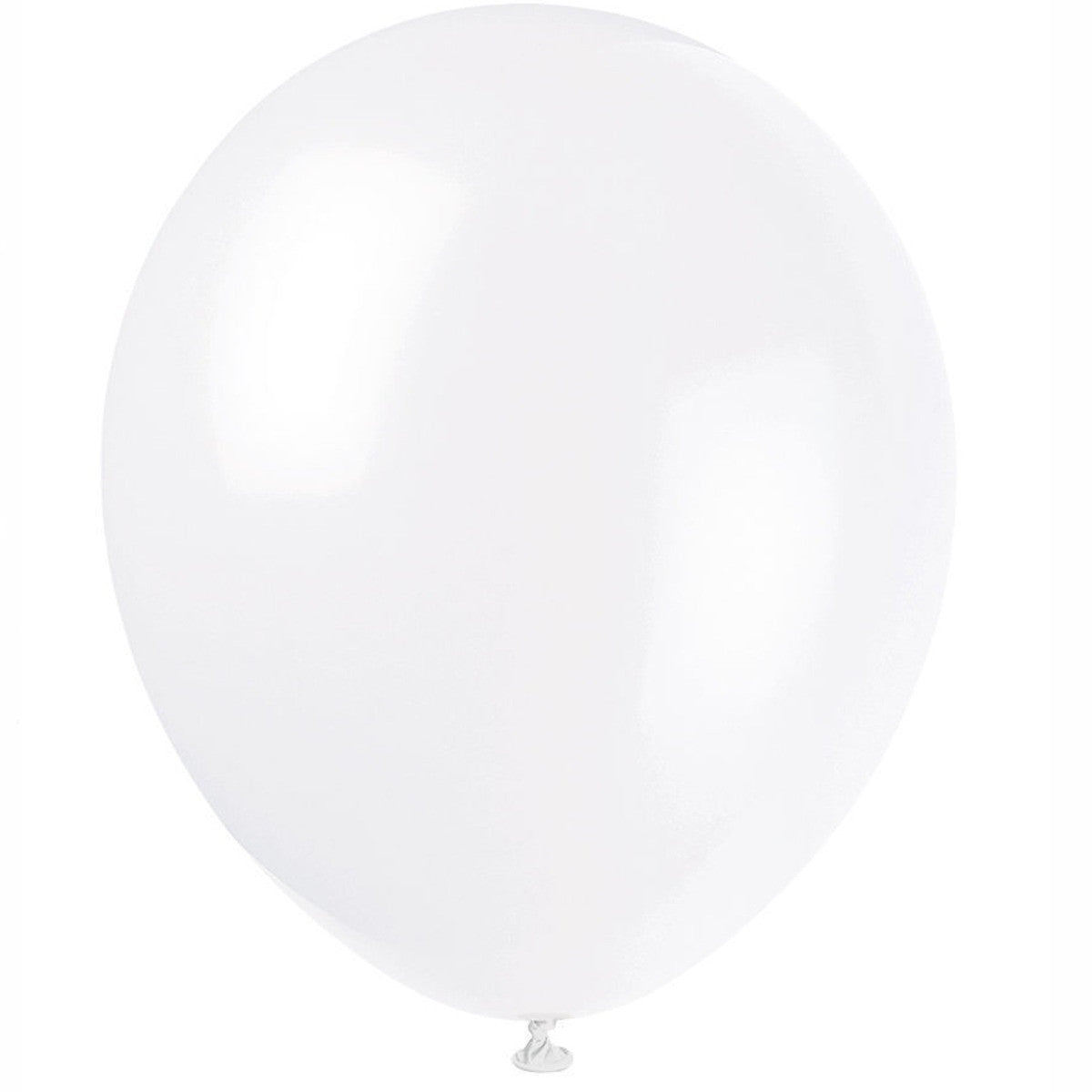 10" Helium-Quality Latex Plain Balloons - White