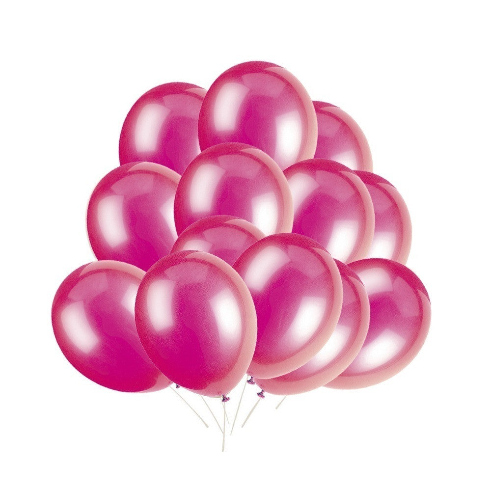 10" Helium-Quality Latex Plain Balloons - Deep Rose Pink