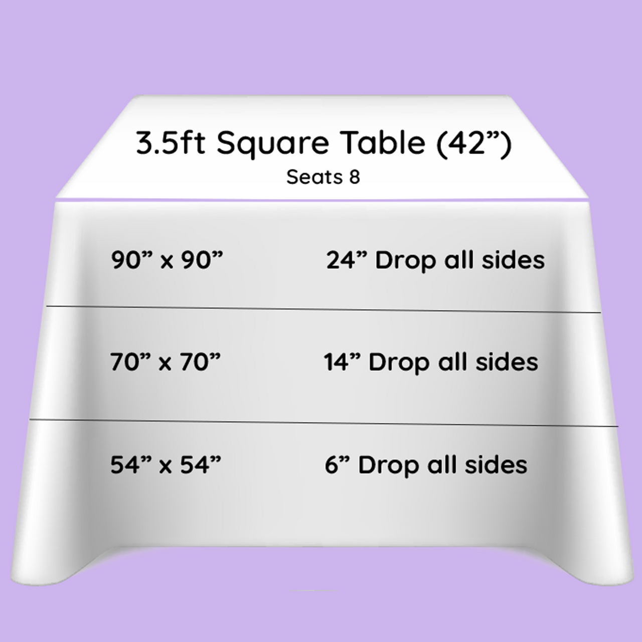 130GSM Square Polyester Tablecloth - White