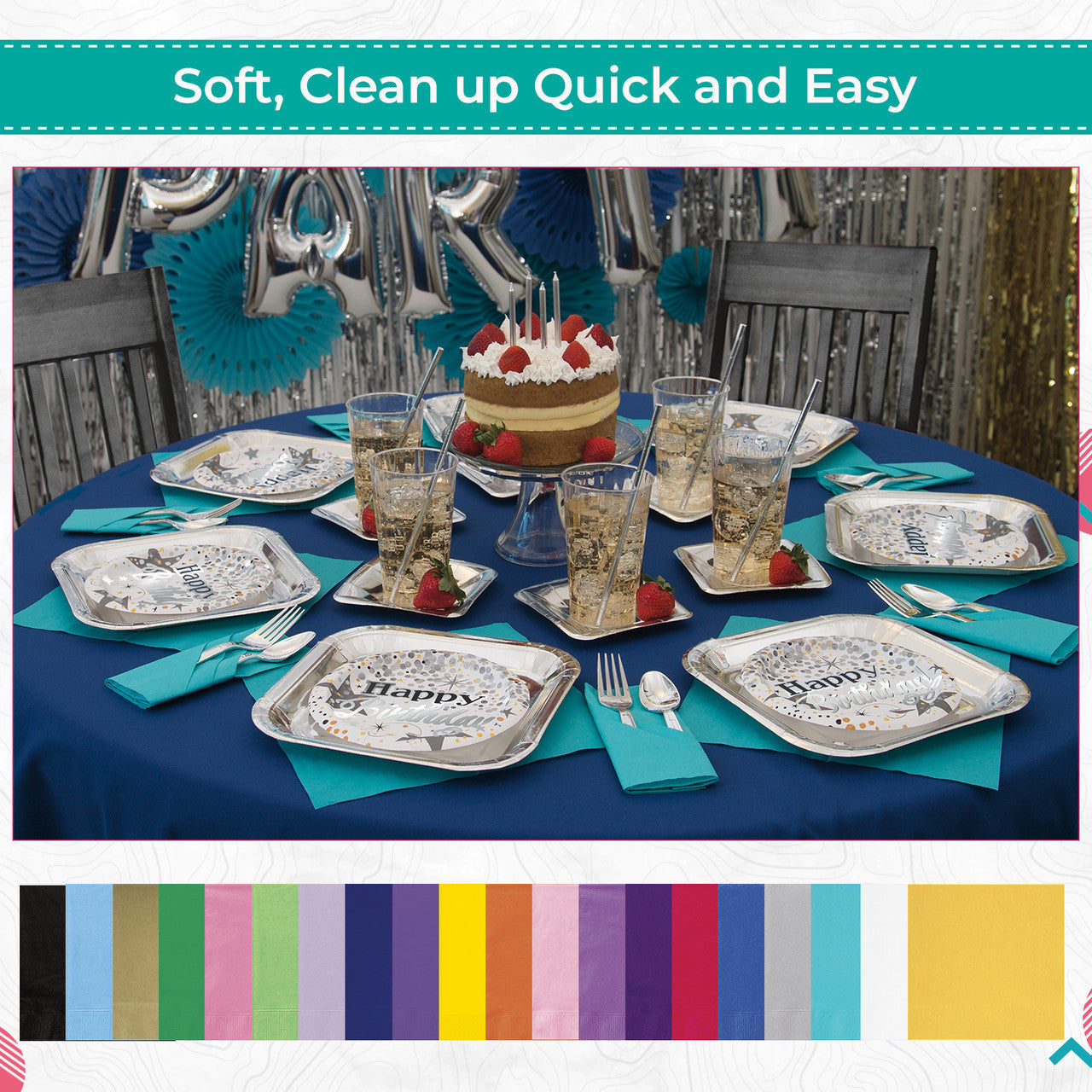 Navy Blue Napkins (Pack of 20)