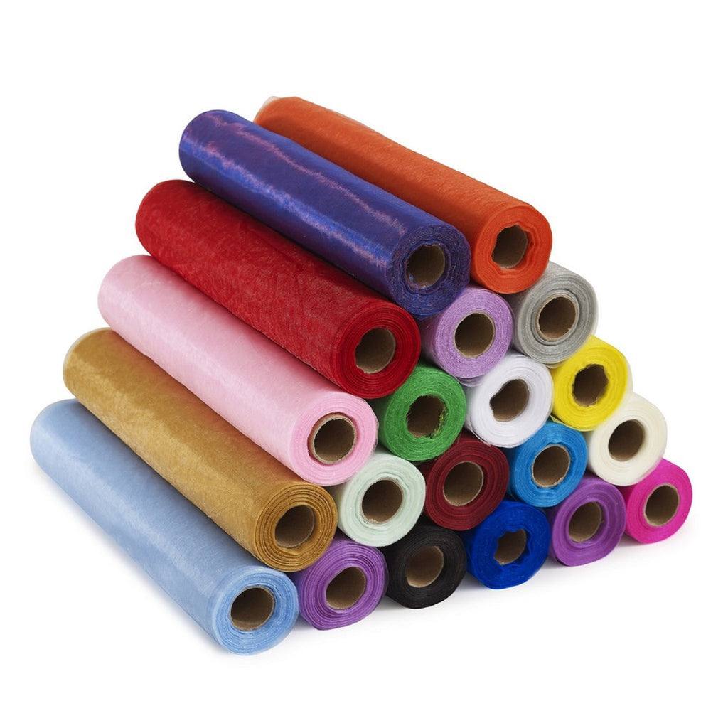 25m x 29cm Organza Sheer Roll Light - Coral Pink