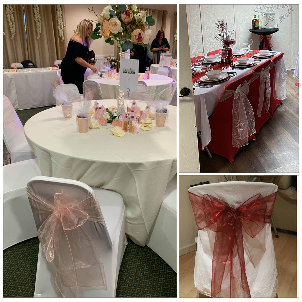 22cm x 280cm Organza Chair Sash - Light Purple (Pack of 10)