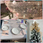 25m x 29cm Organza Roll - White Sparkle Glitter Sequin