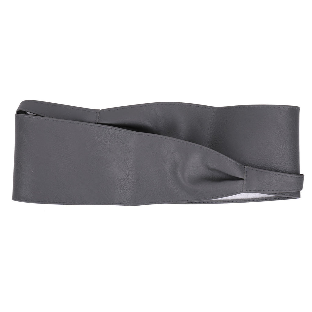 9.5cm x 250cm Wide Waist Crochet Cinch Soft PU Belt - Grey