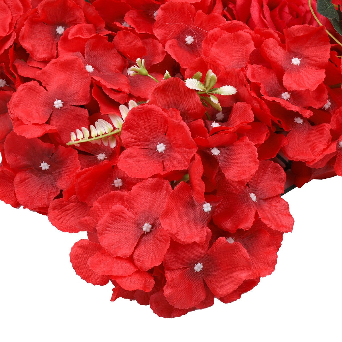 Hydrangea Artificial Flower Wall Panel 60cm x 40cm - Red Roses