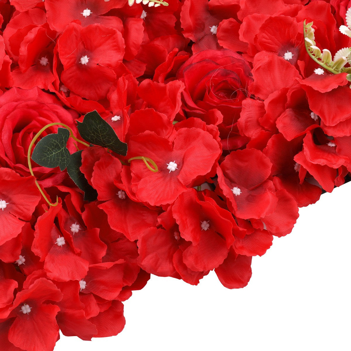Hydrangea Artificial Flower Wall Panel 60cm x 40cm - Red Roses