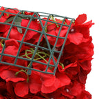 Hydrangea Artificial Flower Wall Panel 60cm x 40cm - Red Roses