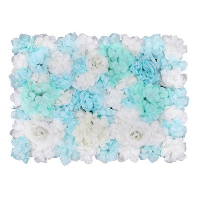 Hydrangea Artificial Flower Wall Panel 60cm x 40cm - Blue & White