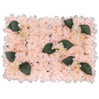 Hydrangea Artificial Flower Wall Panel 60cm x 40cm - Champagne with Leaves x 12