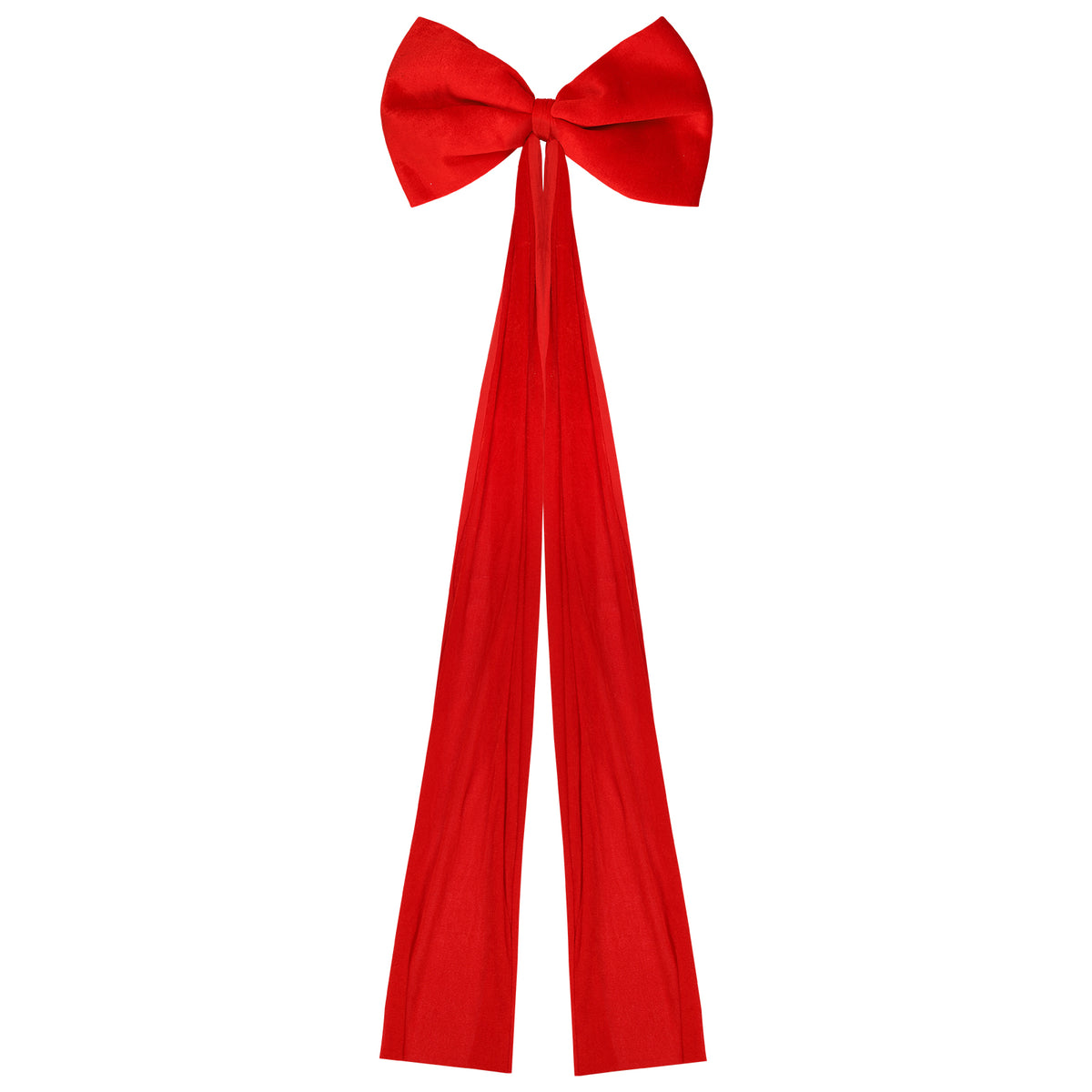 Velvet Christmas Tree Bow, Decorative Ribbon with Long Tail