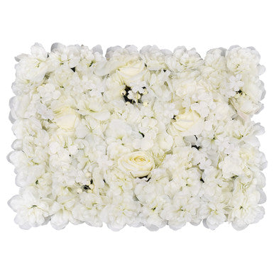 Hydrangea Artificial Flower Wall Panel 60cm x 40cm - Ivory with Berries