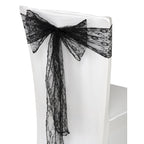 7" x 108" Vintage Lace Chair Sash - Black