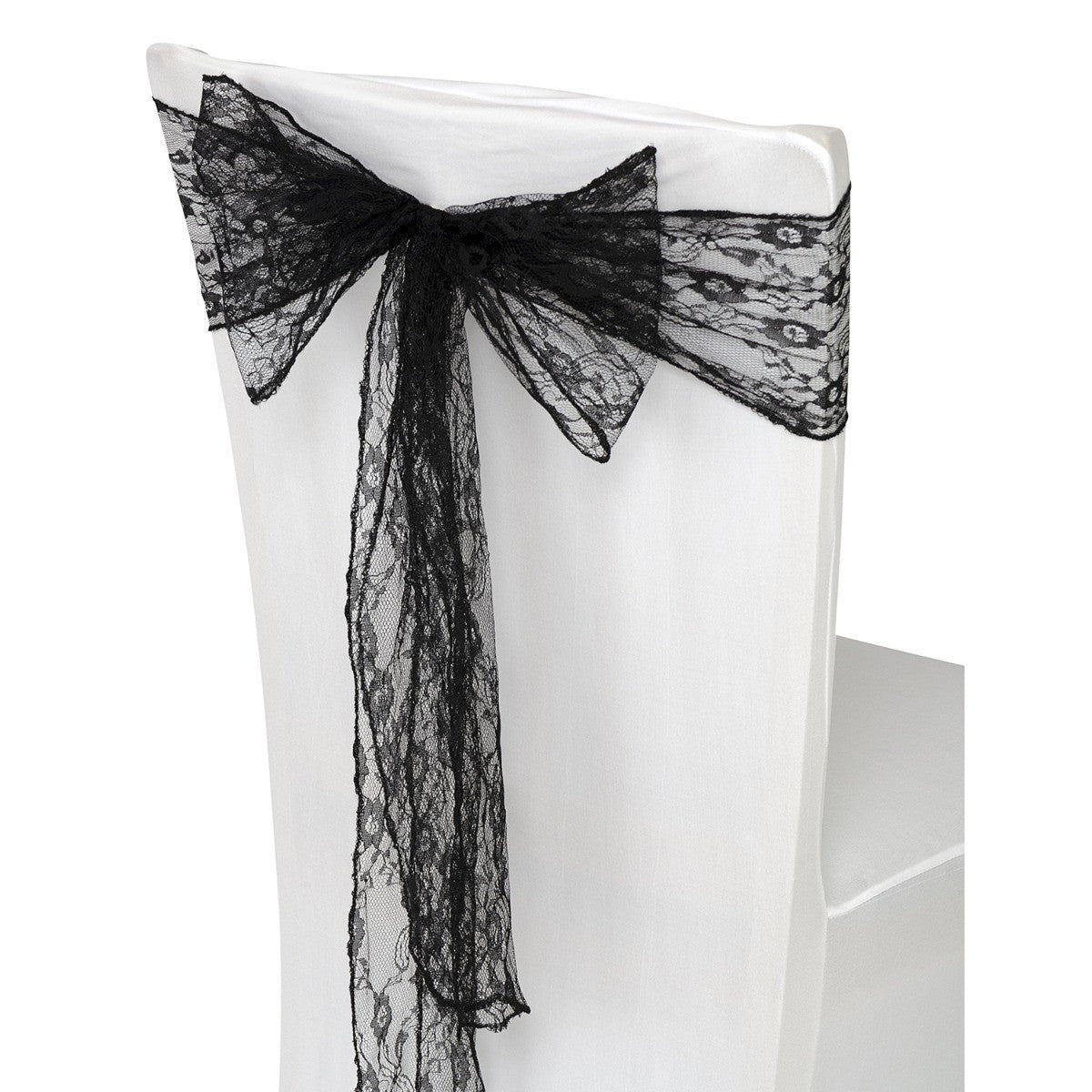 7" x 108" Vintage Lace Chair Sash - Black