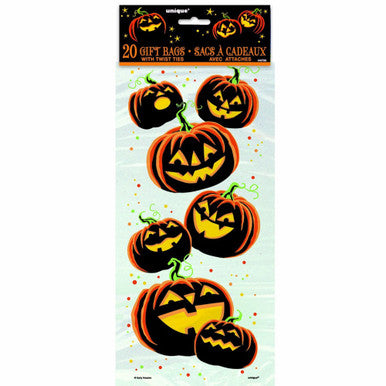 Jack-O-Lantern Pumpkin Grin Cellophane Halloween Party Bags