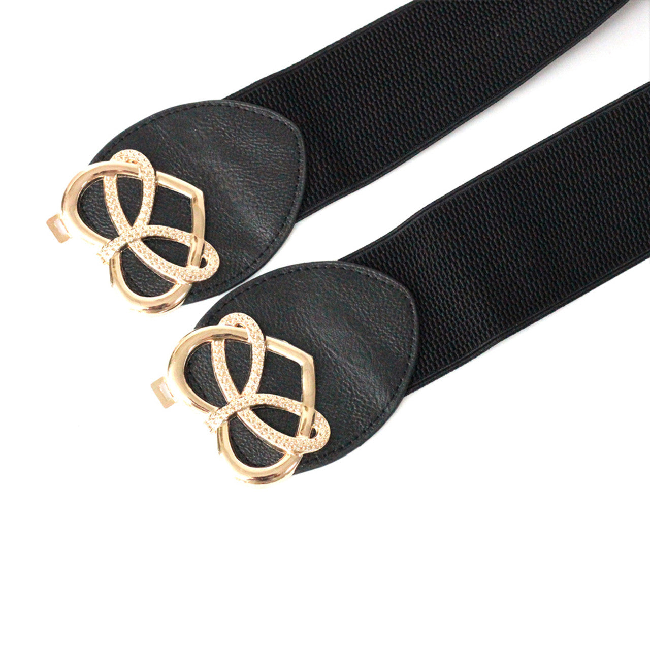 Conjoined Hearts Buckle Belt - Black