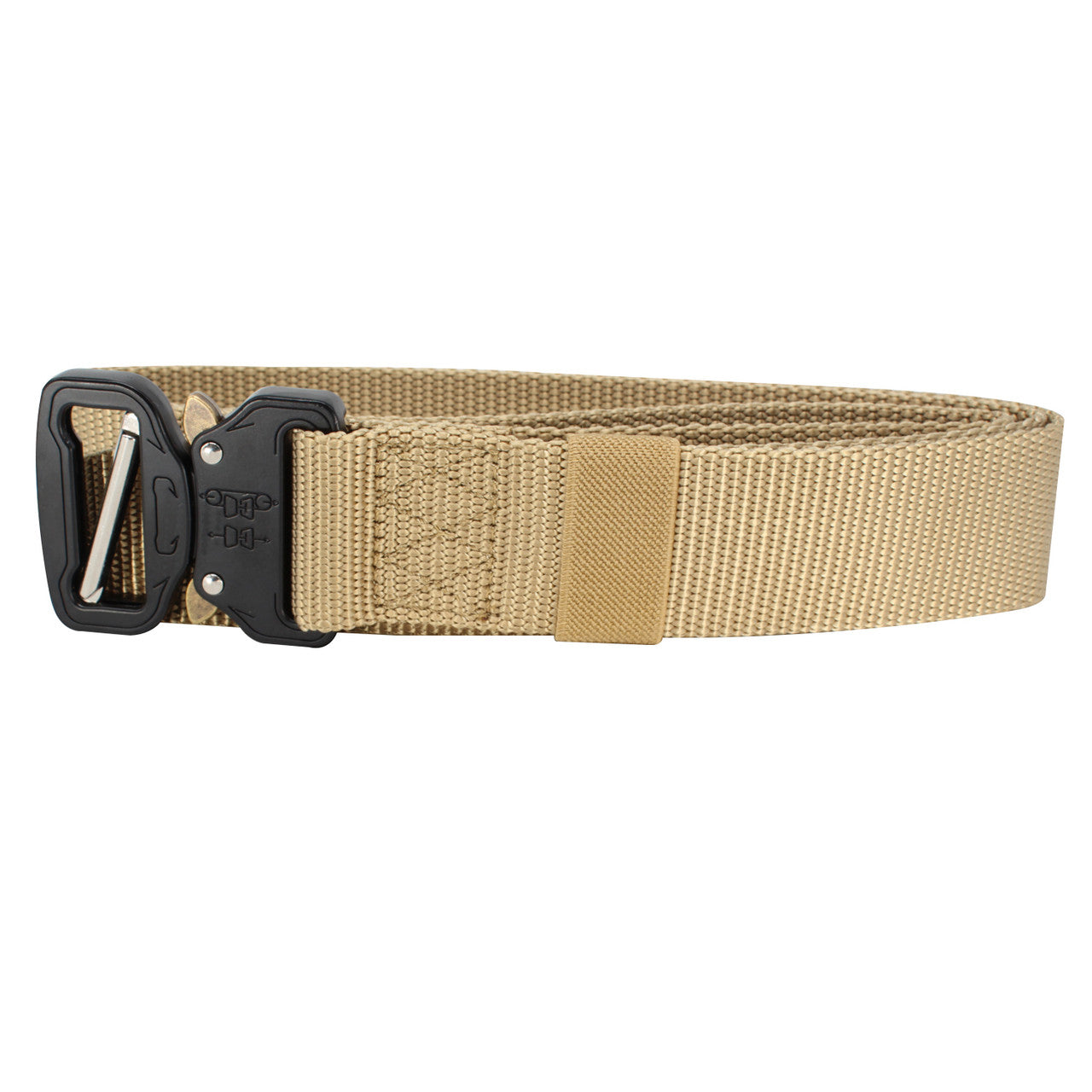 Webbing Belt Heavy Duty Black Buckle - Khaki