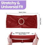 Spandex Chair Band with Round Diamante Buckle - Deep Red
