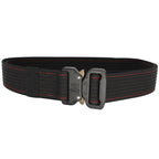 Heavy Duty Black Webbing Belt with Red Stitch