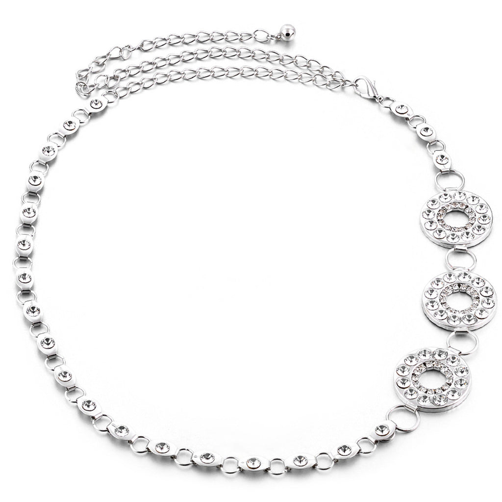 Metal Eyelet Ring Belt - Silver