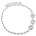 Metal Eyelet Ring Belt - Silver