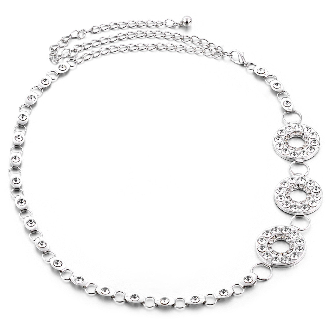 Metal Eyelet Ring Belt - Silver