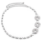 Metal Eyelet Ring Belt - Silver