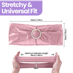 Spandex Chair Band with Round Diamante Buckle - Baby Pink