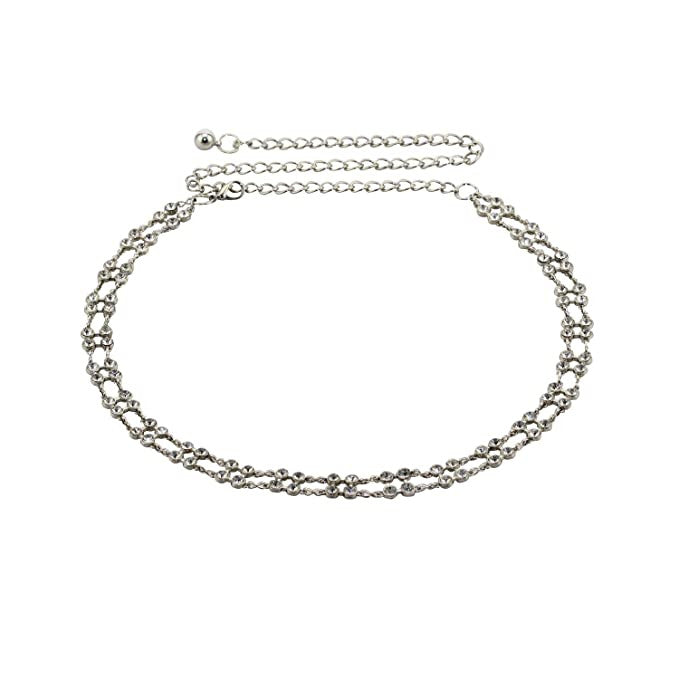 Layered Diamante Beads Chain Belt