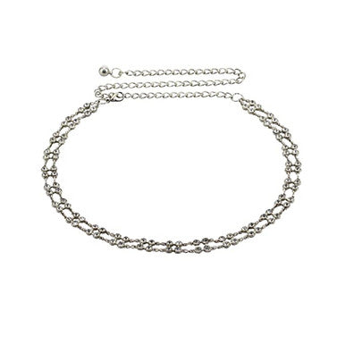 Layered Diamante Beads Chain Belt