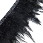 Rooster Feather Fringe for Costume - Black