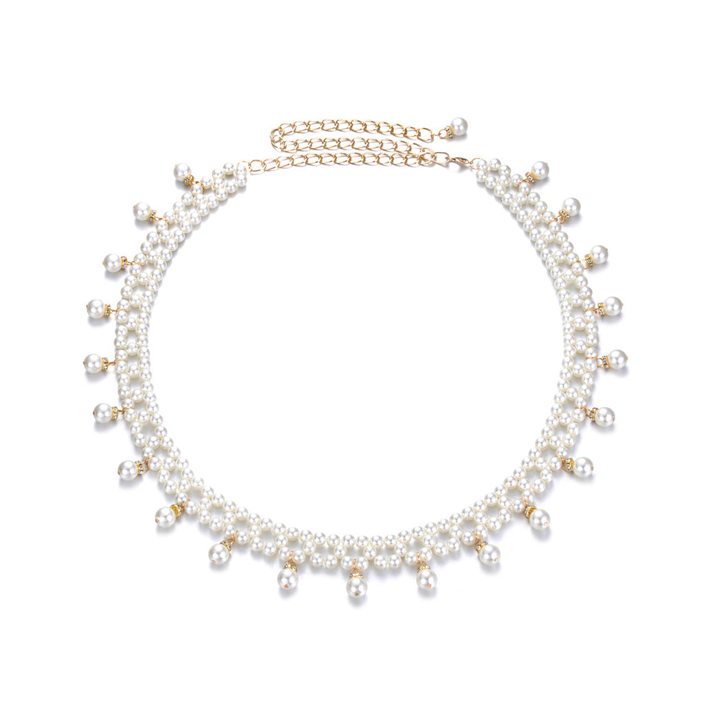 Gold Chain Belt with Artificial Pearls