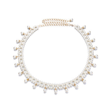 Gold Chain Belt with Artificial Pearls