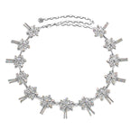 Diamante Waist Belt with Bohemian Flowers - AB Colour