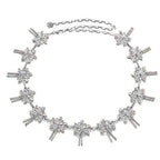 Diamante Waist Belt with Bohemian Flowers - AB Colour