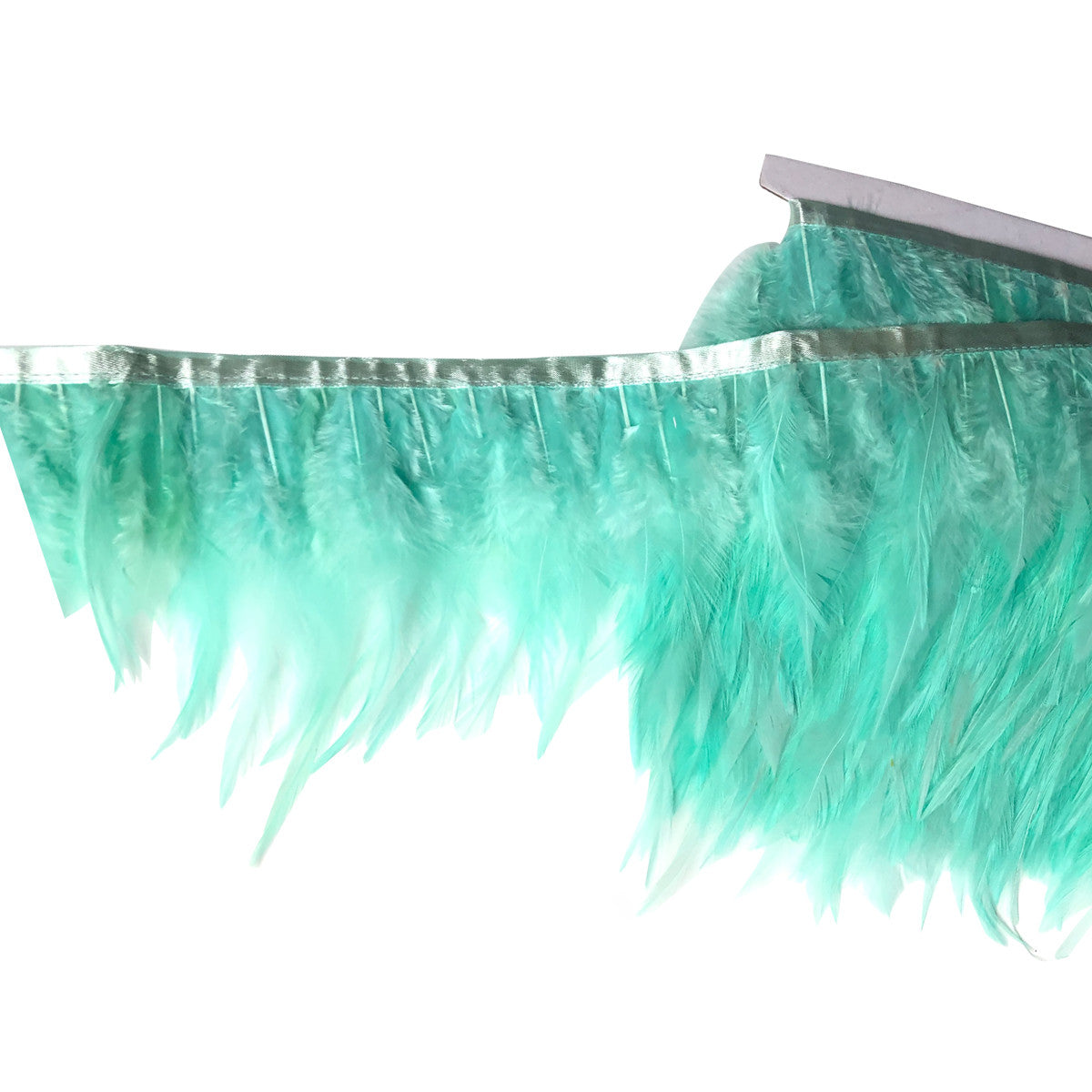 Rooster Feather Fringe For Costume - Turquoise