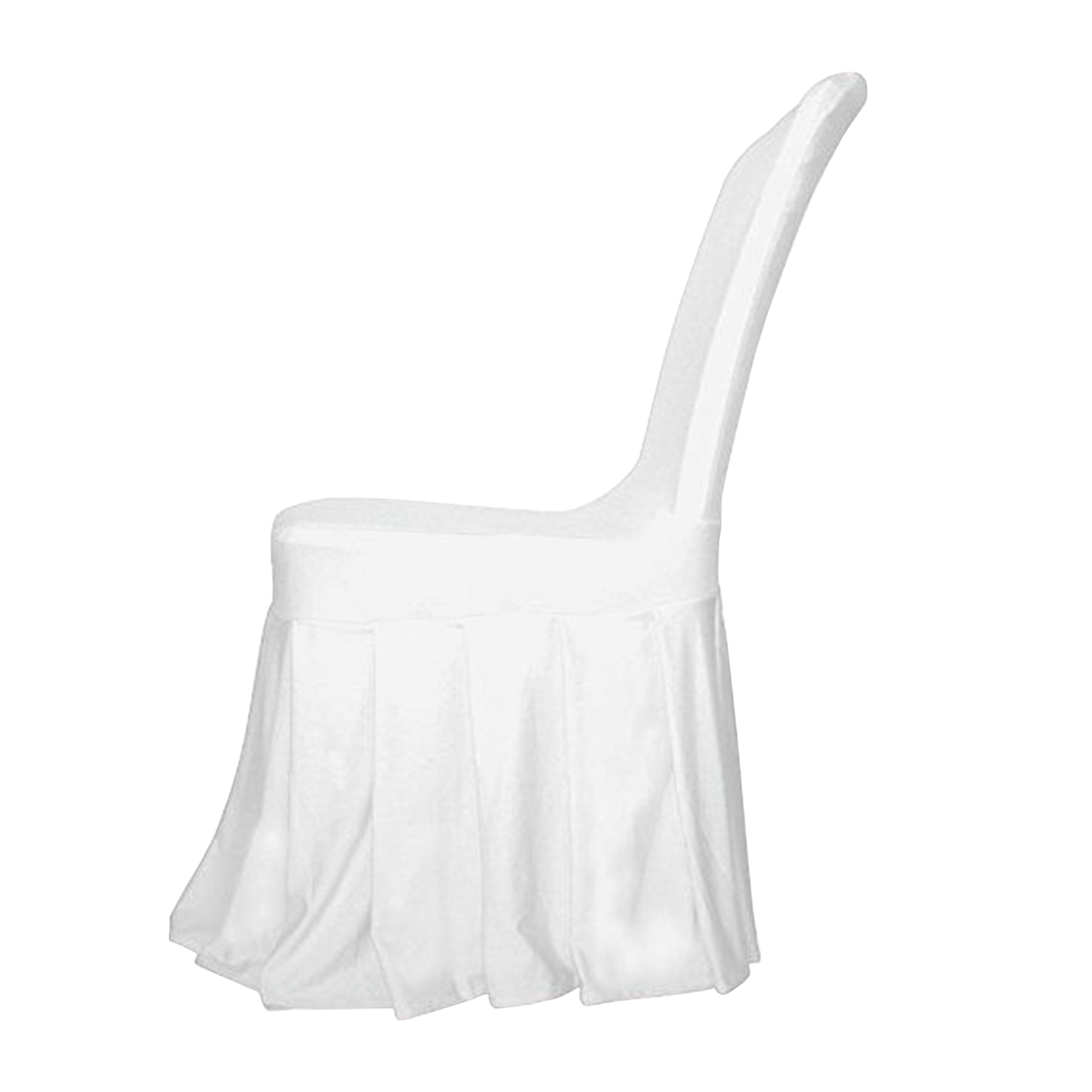 White Spandex Chair Cover with Ruffled Skirt