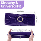 Spandex Chair Band with Round Diamante Buckle - Dark Purple