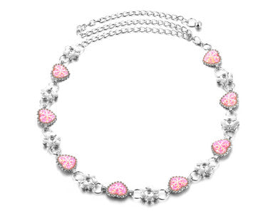 Charms Belt with Heart - Pink