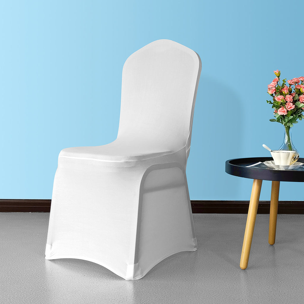 Wing Chair Cover with Chair Band Diamante - White